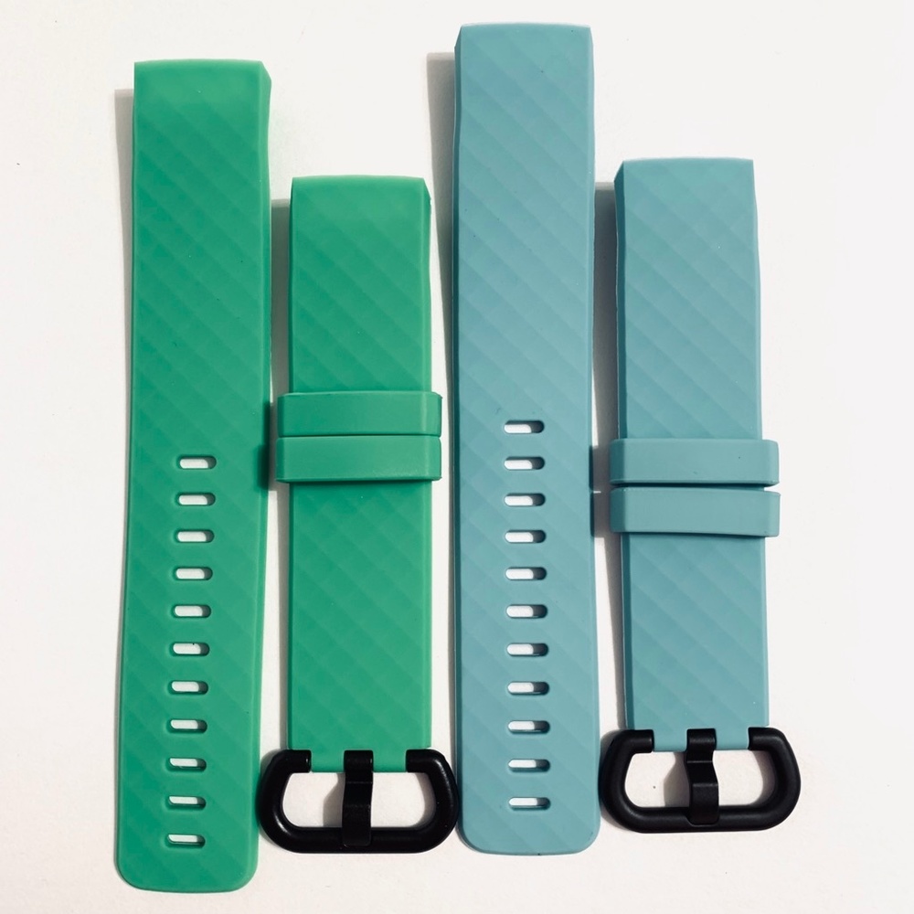 2 NWT Fitbit Charge 3 /HR band green & blue bands
